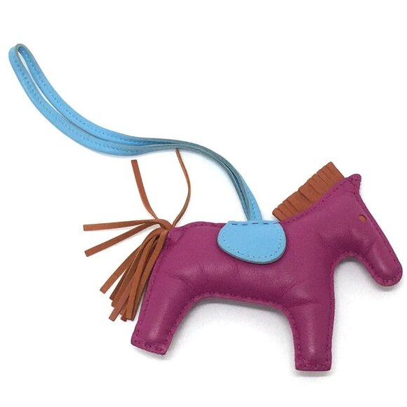 HERMES Horse Rodeo MM Bag Charm Key Holder Purple - Picture 2 of 7